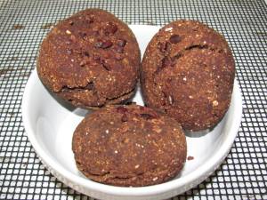 beeld bordje met chocobanaanbroodjes