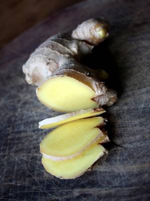 aromatherapie en kruidenadvies, foto van gemberwortel